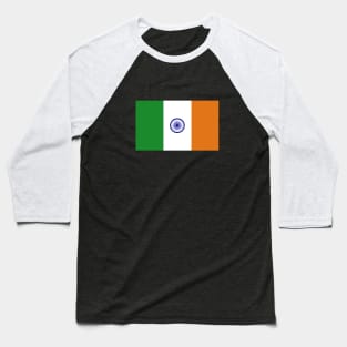 Ireland / India Flag Mashup Baseball T-Shirt